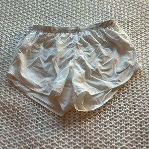 White Nike dry fit, running shorts